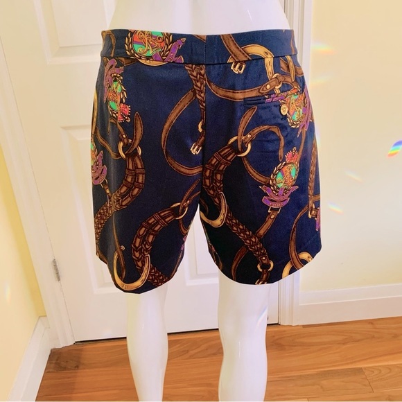 Ralph Lauren dark navy cotton shorts with Equestrian polo horse mallet print 10 - Picture 3 of 16